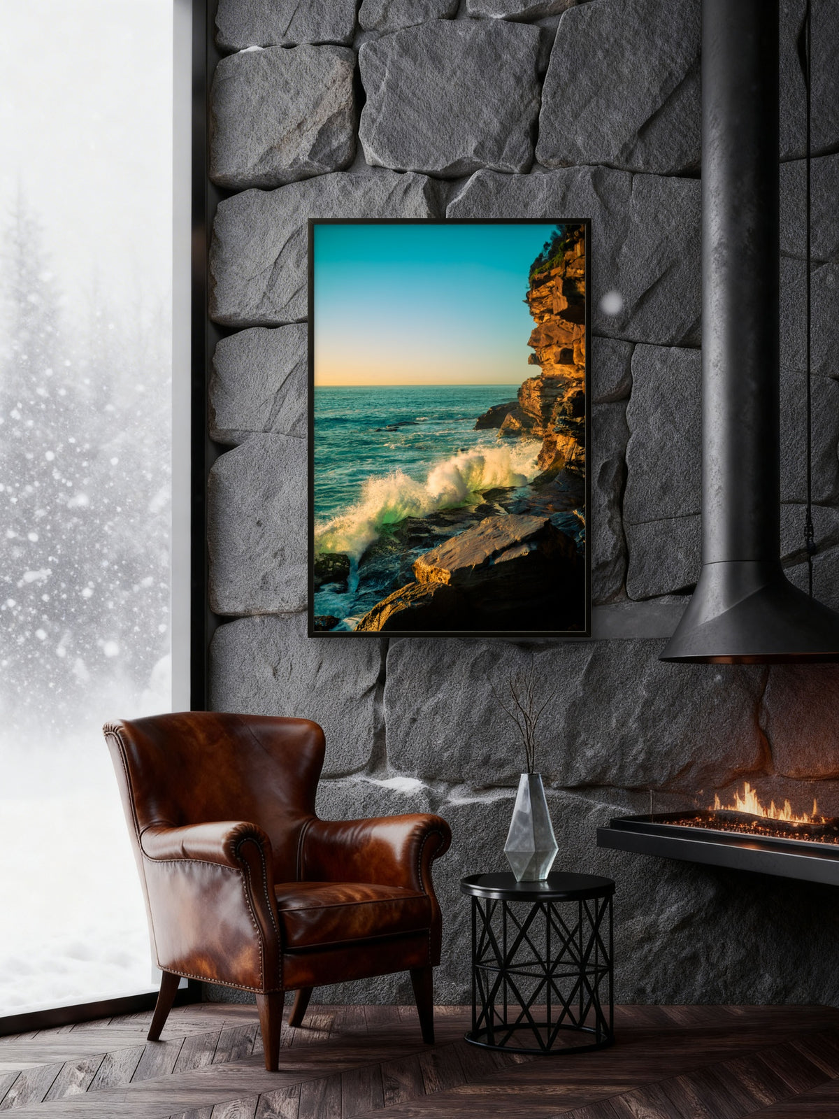 Rendezvous by Mare Collantes shown framed in an interior