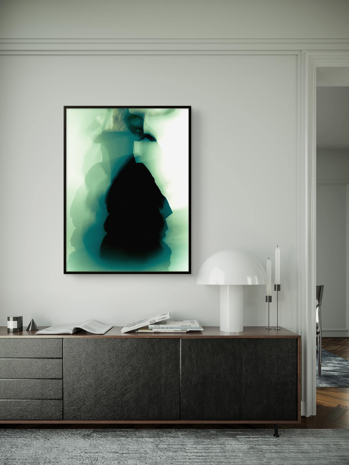 Smother by Kevin Brent shown framed in an interior