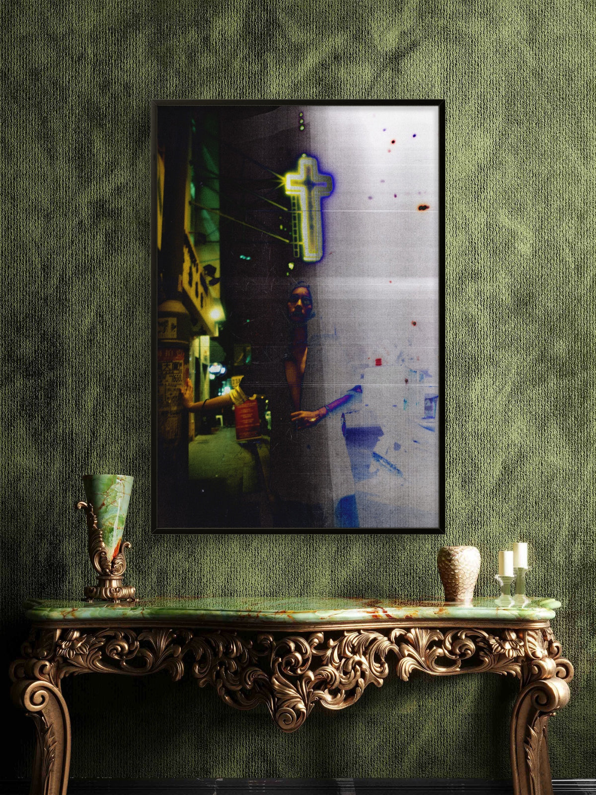 Sodium Gospel by Kevin Brent shown framed in an interior