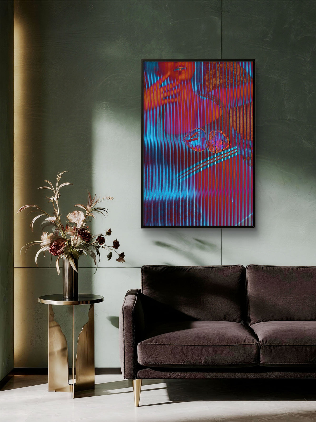 Static Valentine by Kevin Brent shown framed in an interior