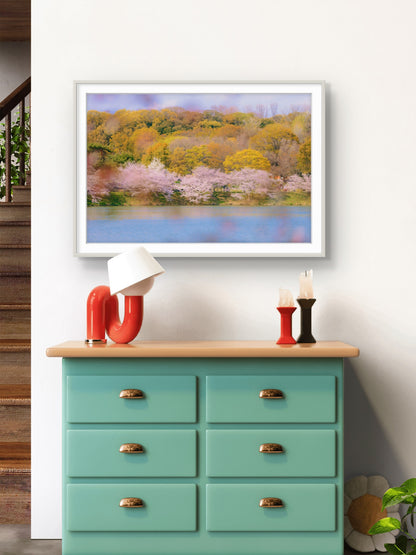 Lakeside by Mare Collantes shown framed in an interior